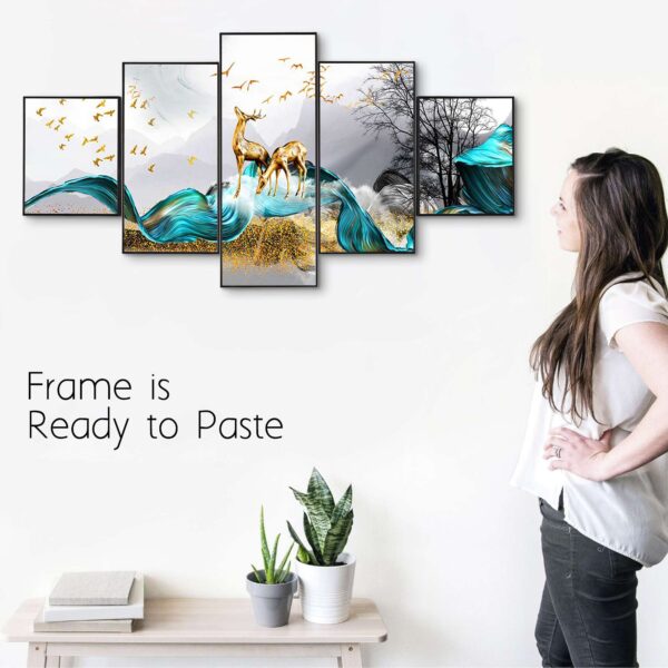 Set Of Five Framed Digital Wall Painting - Image 2