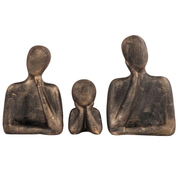 FAMILY Of Three Ornaments  Abstract Home Souvenirs Statues Decoration for Home Character brown - Image 2