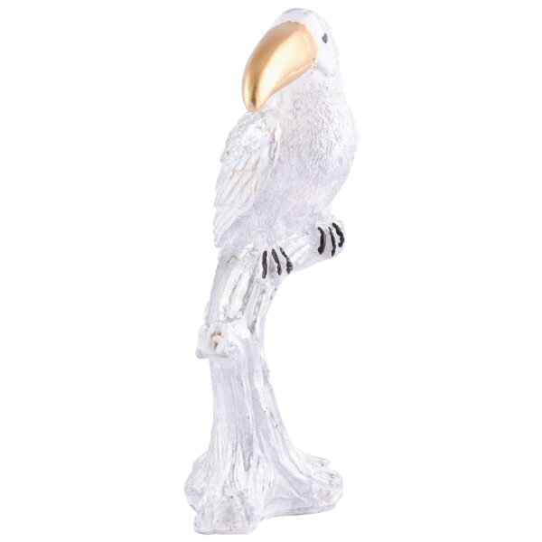 Decorative White Resin Parrot Showpiece for Home Decor, Living Room, Table Decoration for Gifting - Image 2