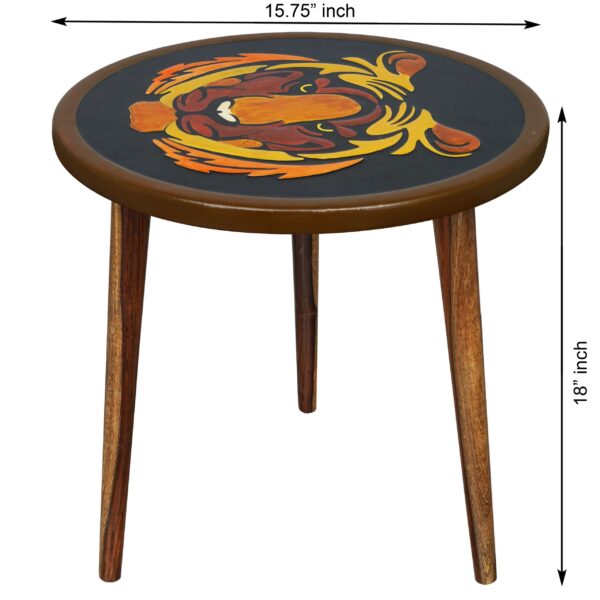 Wooden Round Side Table | Epoxy End Table | Coffee Table | Mid Century Modern Resine | Living Room Furnitur - Image 2