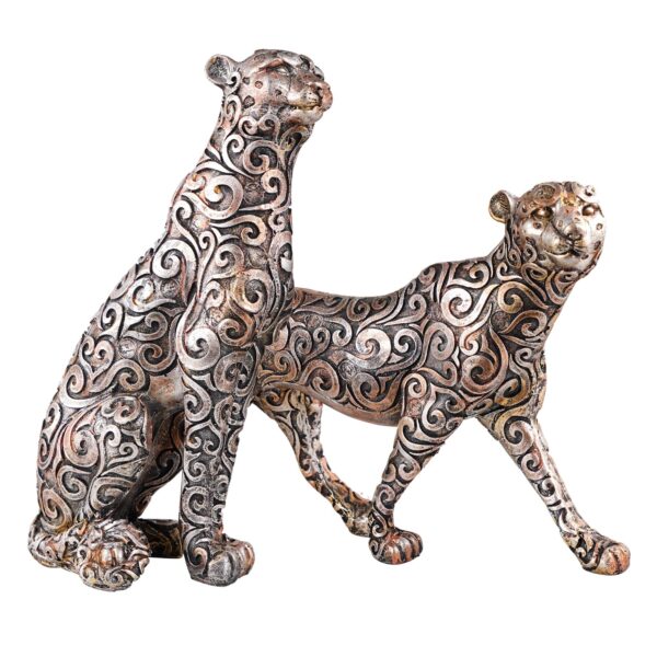 White Panther Standing Position Animal Showpiece Antique Sculpture for Home Decor Showpiece Figurine - Image 2