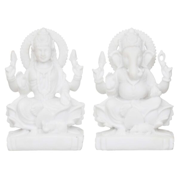 Laxmi Ganesha Idol Marble Murti For Puja Home Diwali Decoration Gifts - Image 4