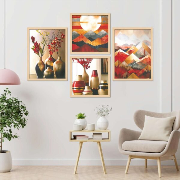 SET OF 4 DIGITAL WALL PAINTING