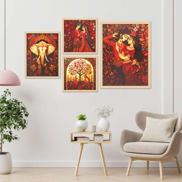 SET OF 4 DIGITAL WALL PAINTING