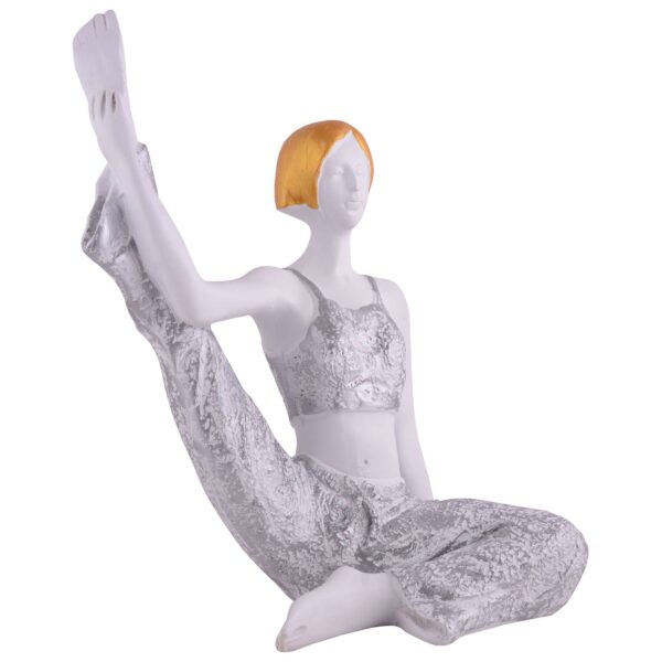 Suitable for home decor Yoga Posture Lady Statue Idol for Home Yoga Statue admirable piece of gift (silver) - Image 2