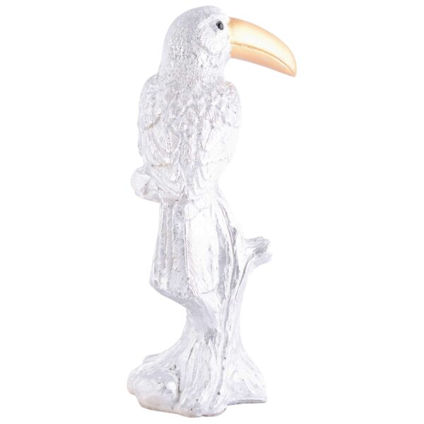 Decorative White Resin Parrot Showpiece for Home Decor, Living Room, Table Decoration for Gifting - Image 3